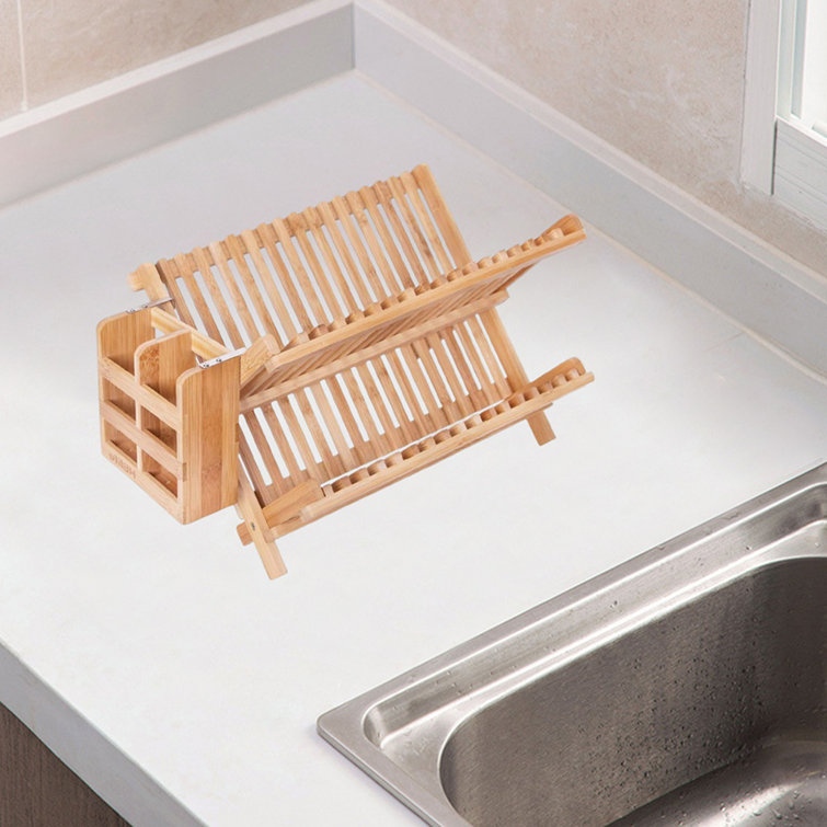 Bamboo utensil holder for dish online rack